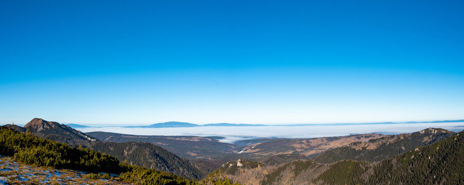 Winter view from Grzes peak in the Western Tatras
