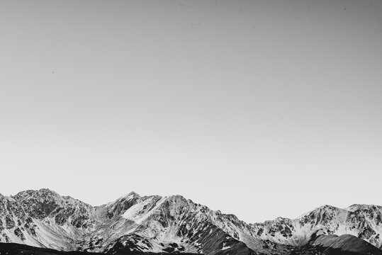 Winter view from Grzes peak in the Western Tatras
