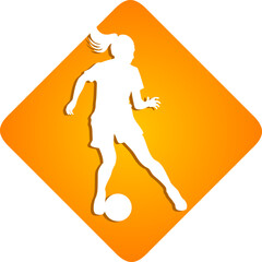 Female football cool emblem design