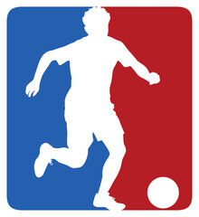Football red and blue emblem