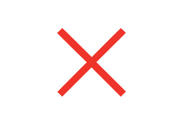 Red Cross Symbol on White Background sign mark