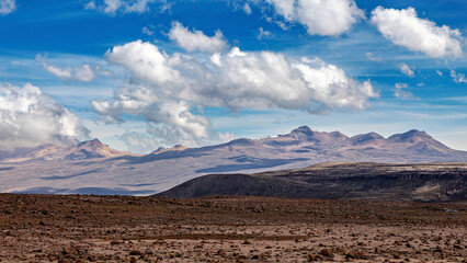 Fototapeta premium The highland in the Andes at Arequipa in Peru