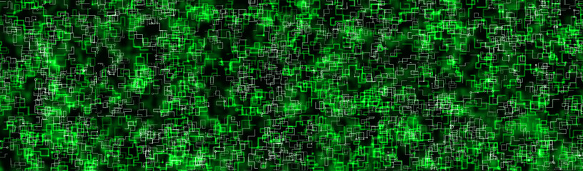 Abstract neon green digital technology background, white circuit lines on glowing grid patterns on dark backgrounds. AI data network, cybersecurity system, artificial intelligence, computing tech.