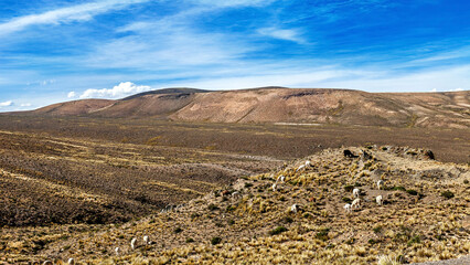 The highland in the Andes at Arequipa in Peru