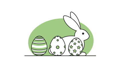 minimalist graphic illustration of an Easter bunny