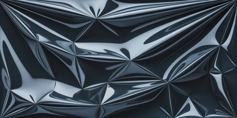 Sharp Fold Black Plastic Abstract Background.