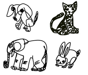 동물 낙서 그림 © 한빛 장