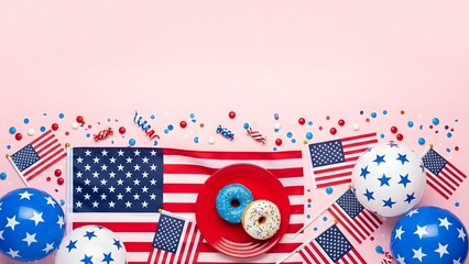 Celebratory donuts with patriotic decorations