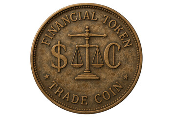 Financial Trade Coin Token Currency with a transparent background asset.