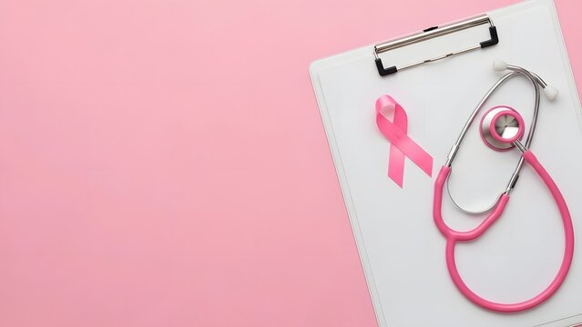 Breast cancer awareness clipboard - Powered by Adobe