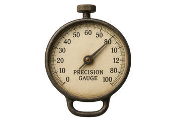 Vintage Precision Gauge with transparent background and numeric display