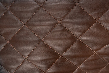 Brown Quilted Leather Texture Background