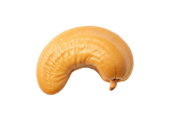 Cashew nut in golden brown color with smooth texture on white background for healthy snack isolated on white background
