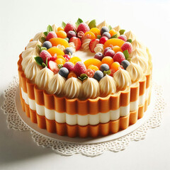 フルーツが輝くアニバーサリーケーキ