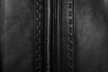 Black Leather Zipper Seam Texture