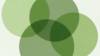 Abstract Green Overlapping Circles Background.
