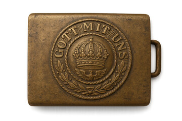 Prussian belt buckle with transparent background and 'Gott Mit Uns' text