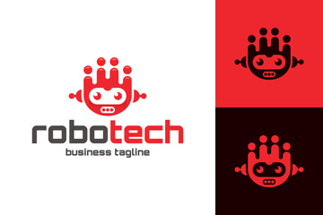 drop robot logo vector