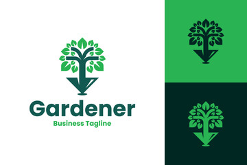 eco tree gardener logo vector