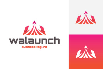 way launch letter w logo vector