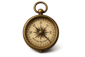 Antique Military Compass on a transparent background for your design