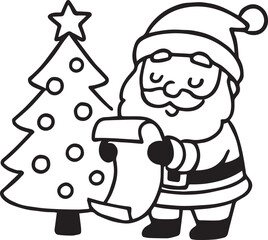 santa claus and christmas tree