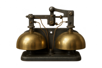 Vintage Double Bell with a transparent background for creative use.