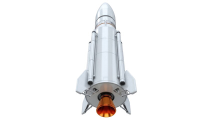 Detailed space rocket PNG isolated on transparent background, futuristic spacecraft for space exploration and science fiction projects © Evans