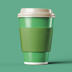 Green Coffee Cup Mockup