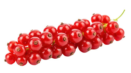 Vibrant red currant berries isolated PNG, fresh and juicy fruit on transparent background for healthy eating and summer designs