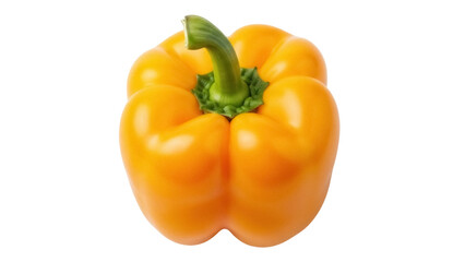 Vibrant yellow bell pepper PNG isolated on transparent background, fresh vegetable for cooking and healthy eating concepts