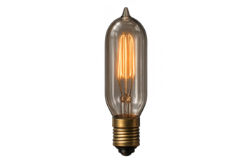 Vintage Edison bulb on a transparent background, elegant design style.