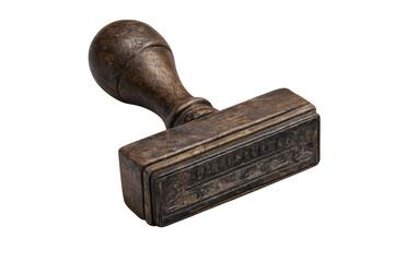 Vintage Wooden Stamp Close-Up on a transparent background Isolated Shot