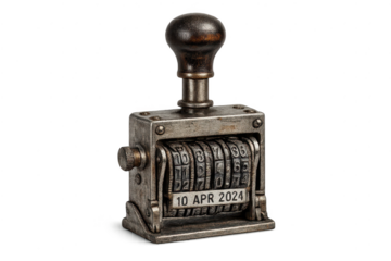 Vintage Date Stamp Showing April 10, 2024 on transparent background