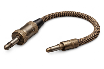 Audio cable jack to jack with transparent background stock image.