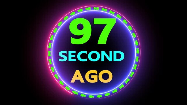 97 second ago neon light countdown motion