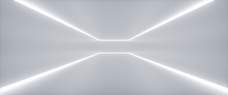 Abstract Futuristic empty floor and room Sci-Fi Corridor With light for showcase,room,interior,display products.Modern Future cement floor and wall background technology interior concept.3d render