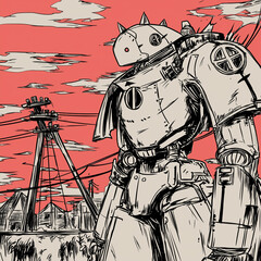 AIロボット。アンドロイド、サイボーグ。ファンタジー。SF