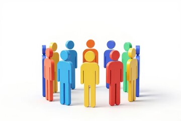 Community empowerment social workers, abstract human figures united
