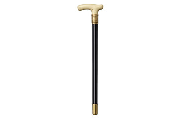 Elegant Walking Stick with a transparent background and golden accents.