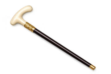 Ornate Walking Cane, Elegant Staff on transparent background imagery.