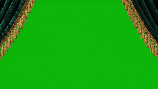 Green screen with gold decorative border against a plain white background