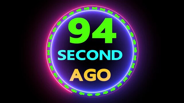 94 seconds ago countdown neon animation