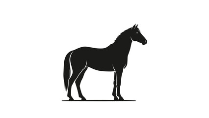 Black Silhouette of a Standing Horse.