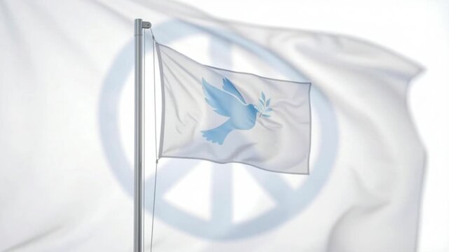 Peace flag waving in the wind
