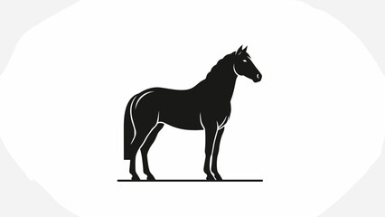 Silhouette of a Standing Horse Profile.