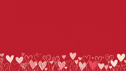 red background with flowers