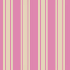 Abstract vector seamless pattern with vertical beige stripes on pink background. Geometric pattern with vintage stripes. Retro style print. Illustration background design for fabric and prints.