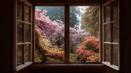 Beautiful evening view from the window	