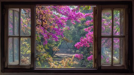 Beautiful evening view from the window	